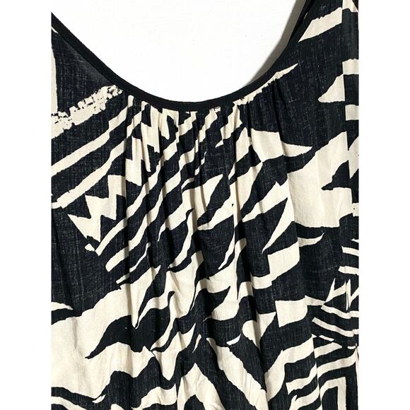 La Vi Sam Lavi Dress Midi Flowy Hi Low Black White Tribal Geometric Boho Sz XS - Picture 2 of 7